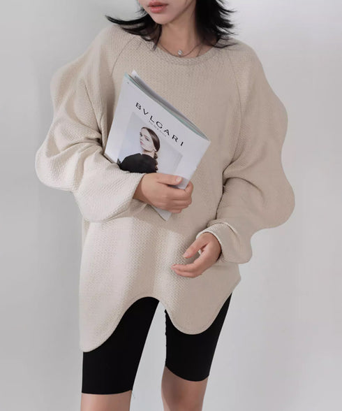 Wave Cut Sleeve Top